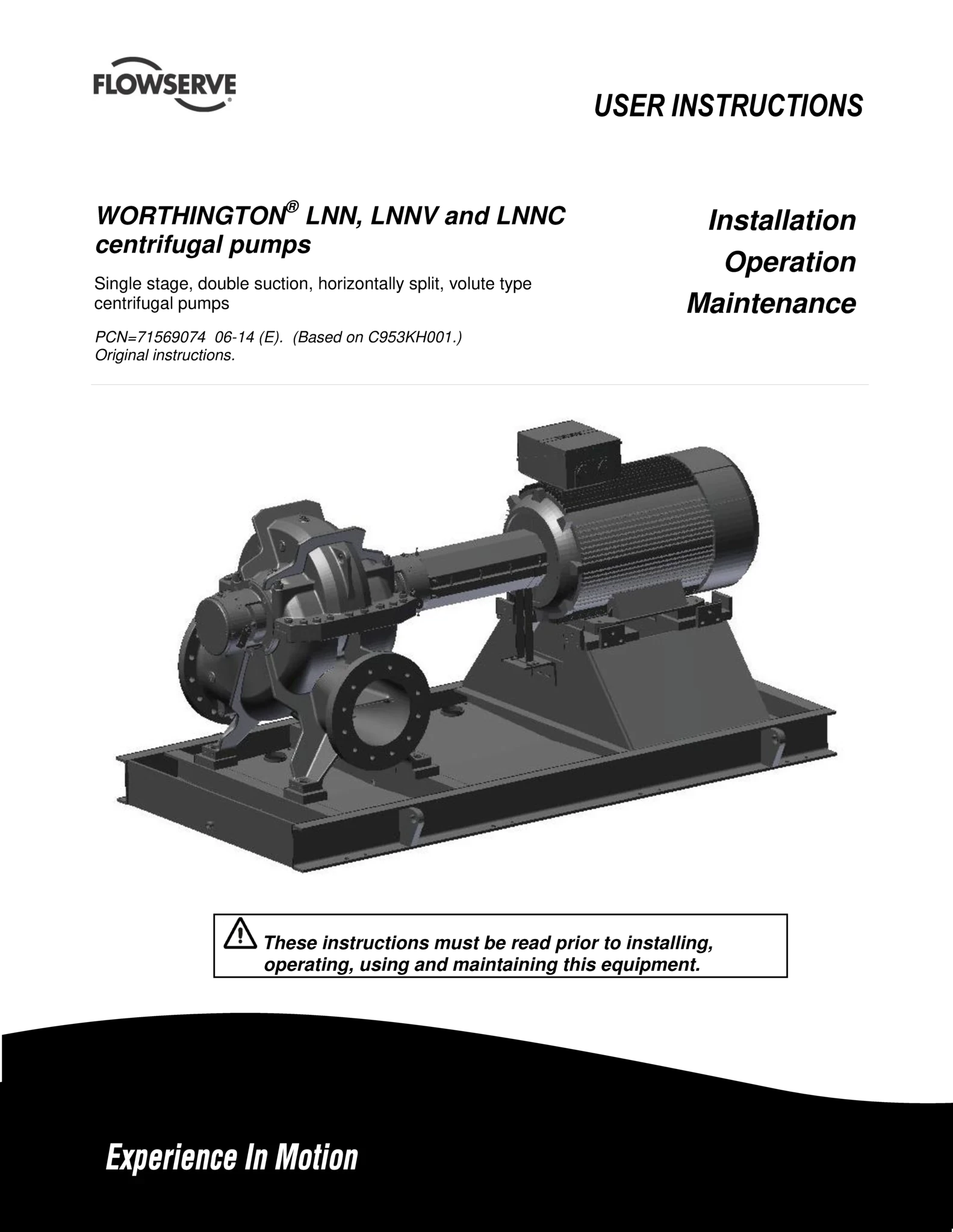 Worthington® LNN、LNNV和LNNC离心泵使用说明