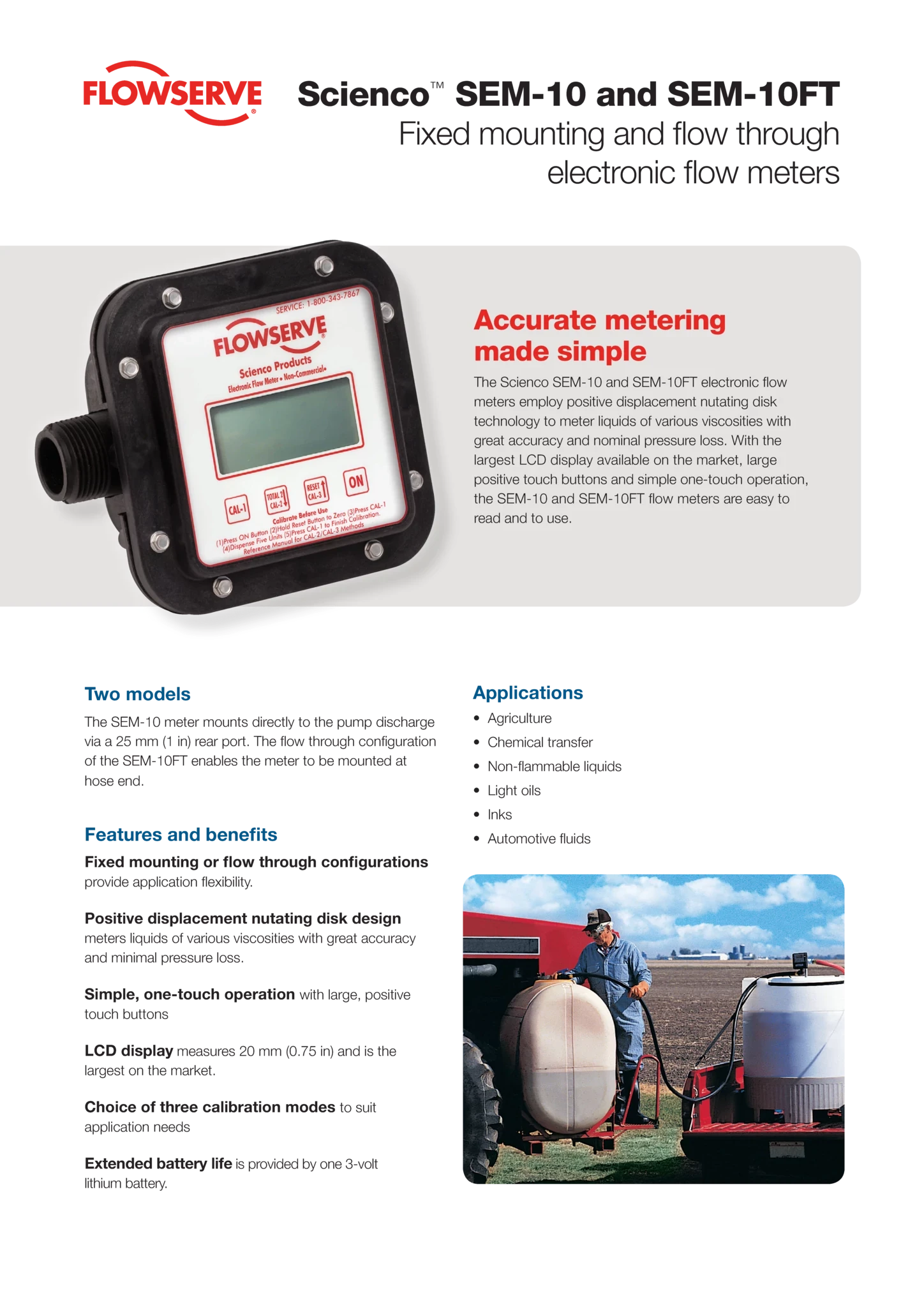 Scienco™ SEM-10和SEM-10FT流量计 - 宣传单