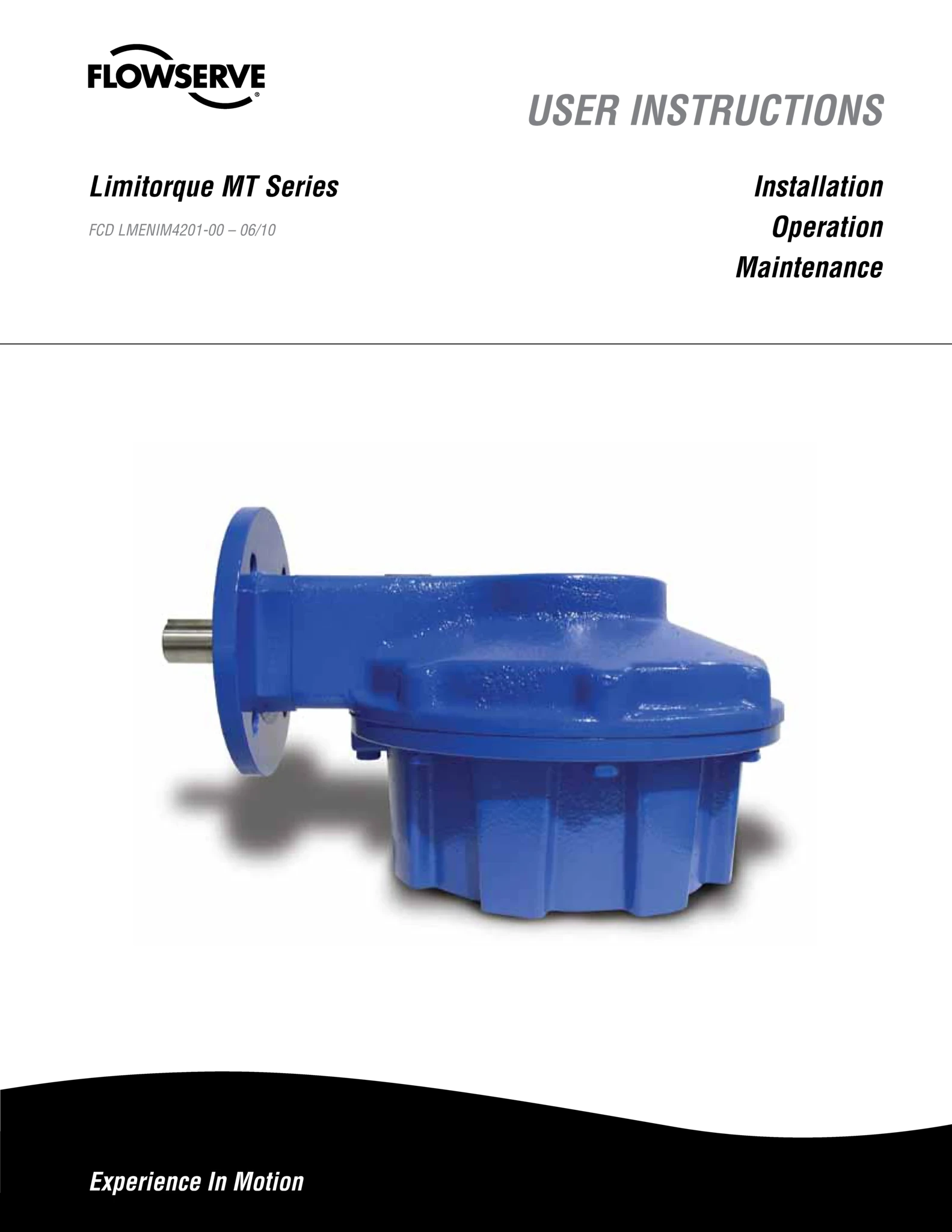 Limitorque MT锥齿轮箱IOM