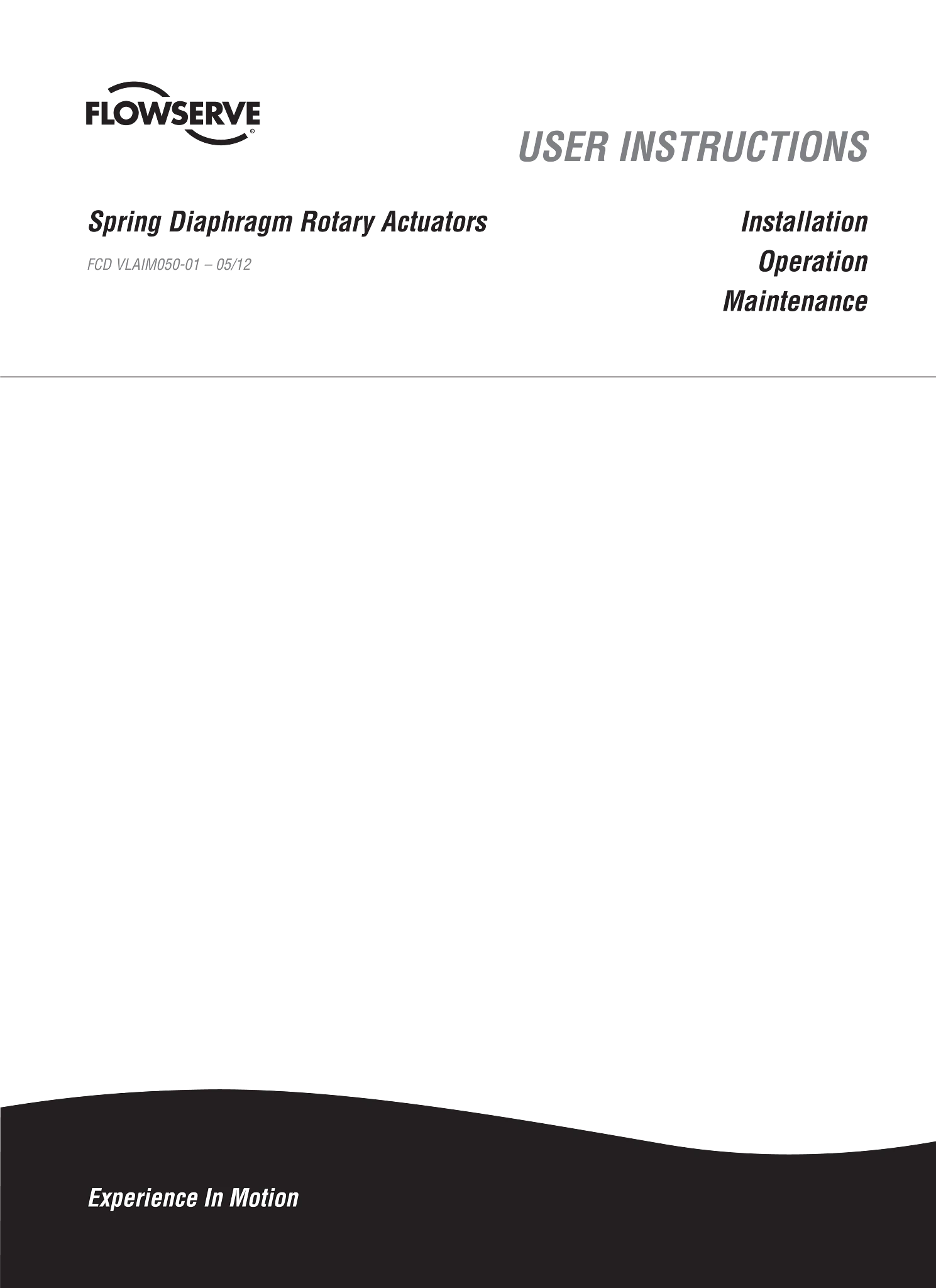 Flowserve Valtek 弹簧隔膜旋转执行器使用说明（IOM）