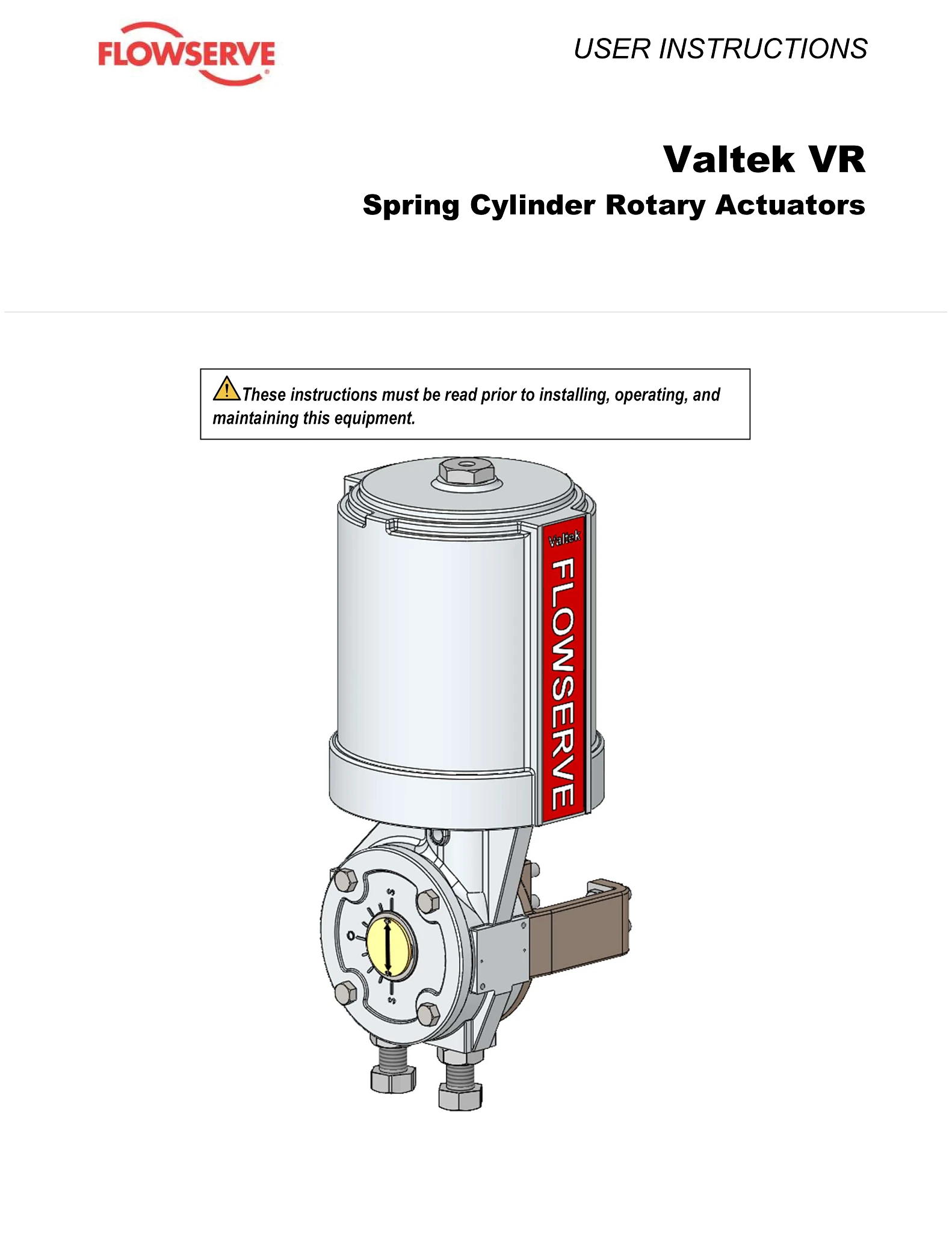 Valtek弹簧缸旋转执行器使用说明