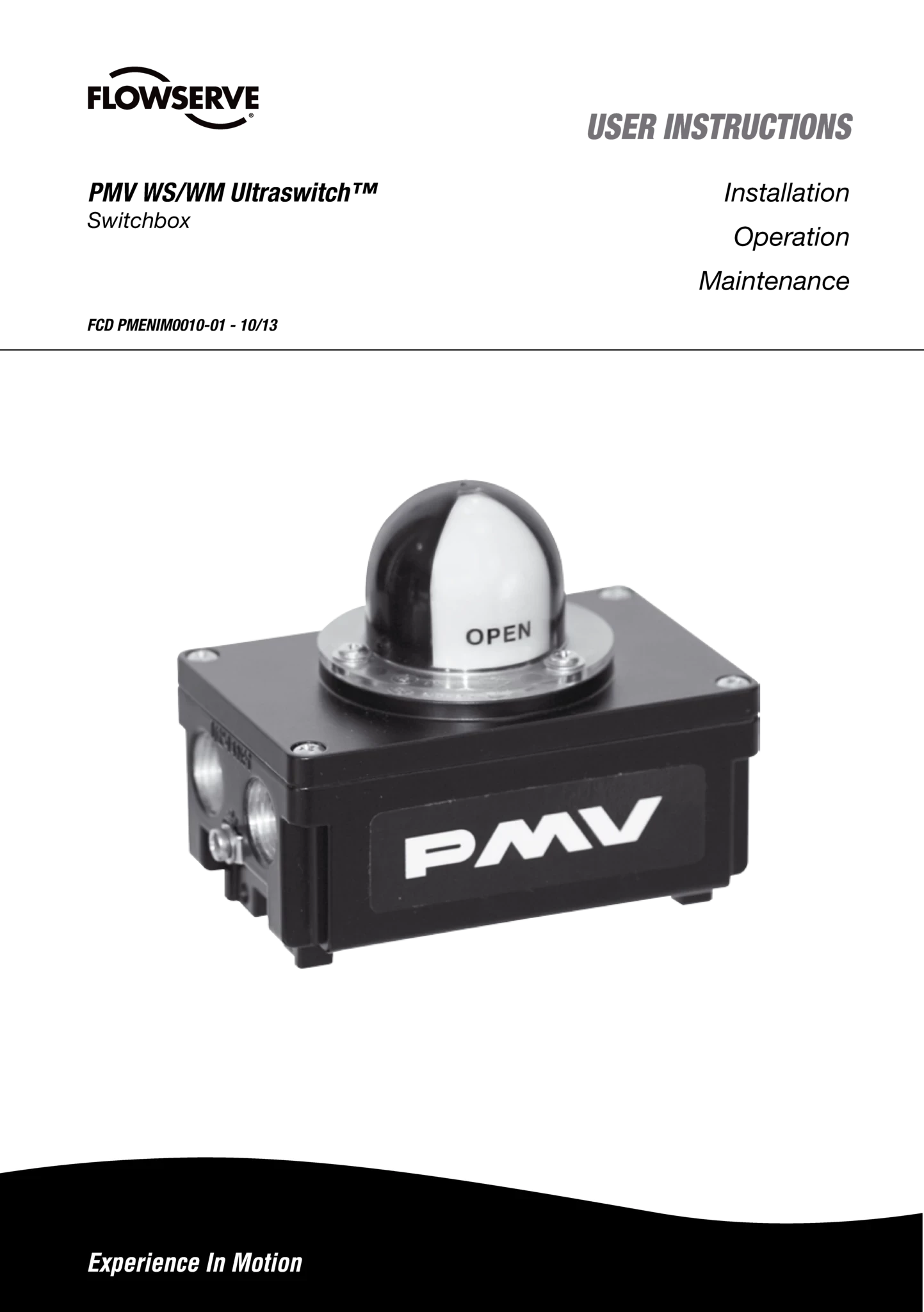 PMV WS/WM Ultraswitch™ 使用说明 (IOM)