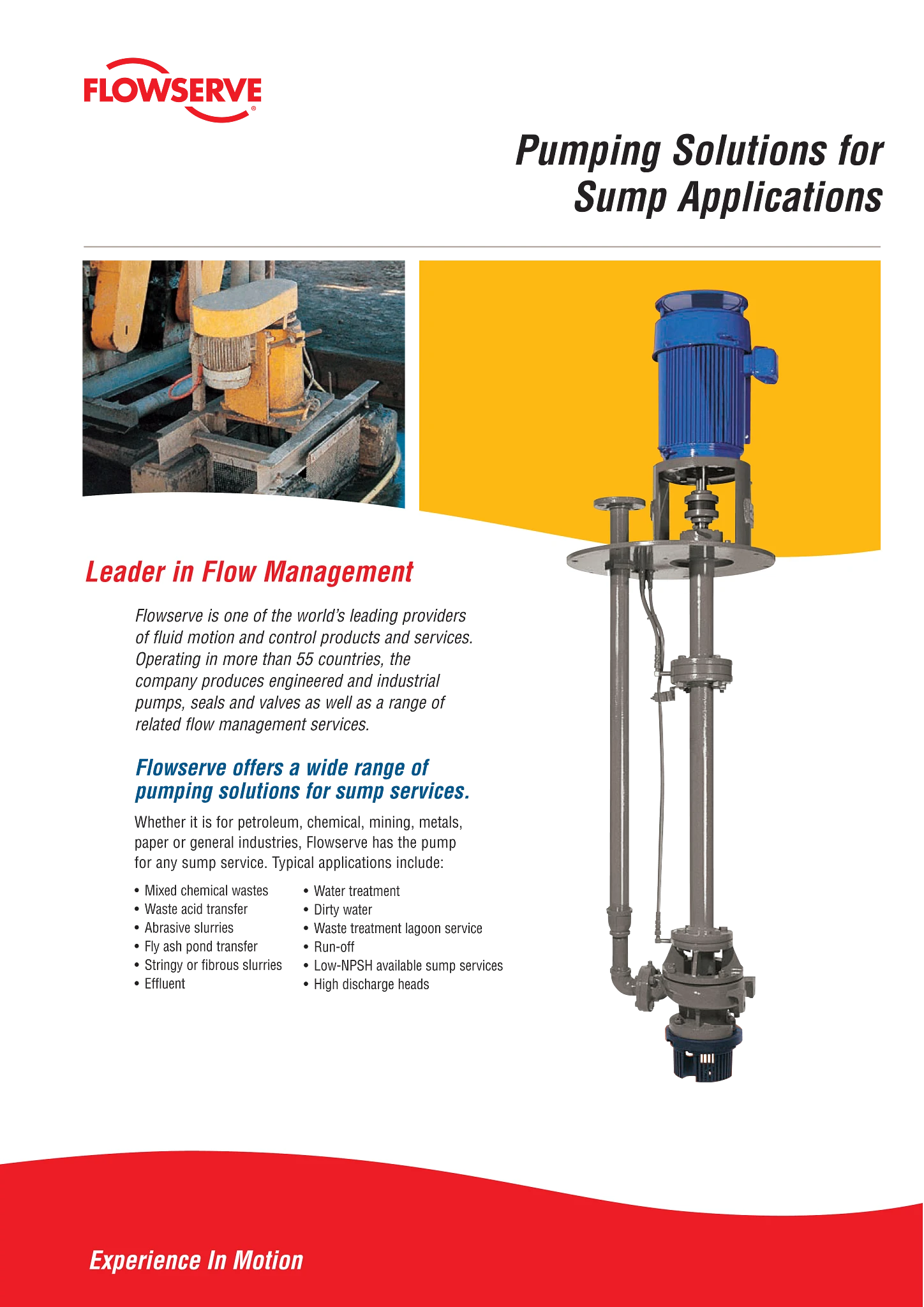 集水坑场合泵送解决方案宣传单