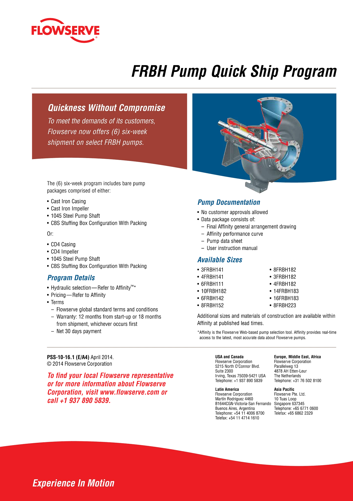 FRBH泵快速装运项目单页