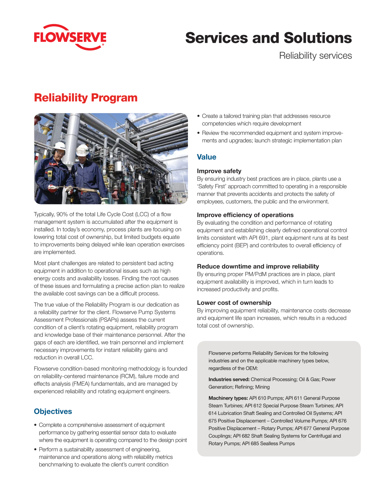 服务和解决方案——可靠性计划宣传单页
