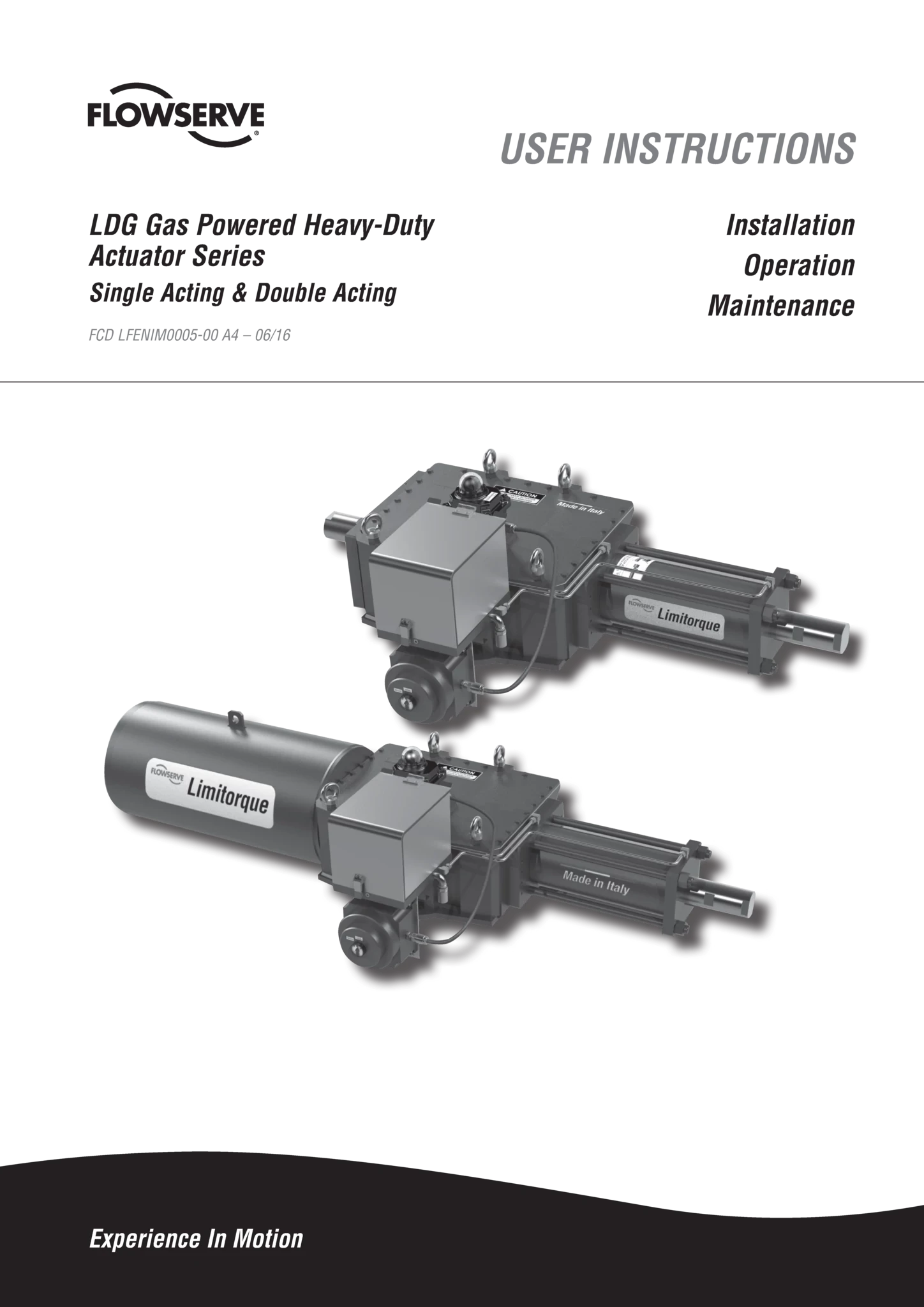 Limitorque LDG 气体动力阀门执行器 IOM