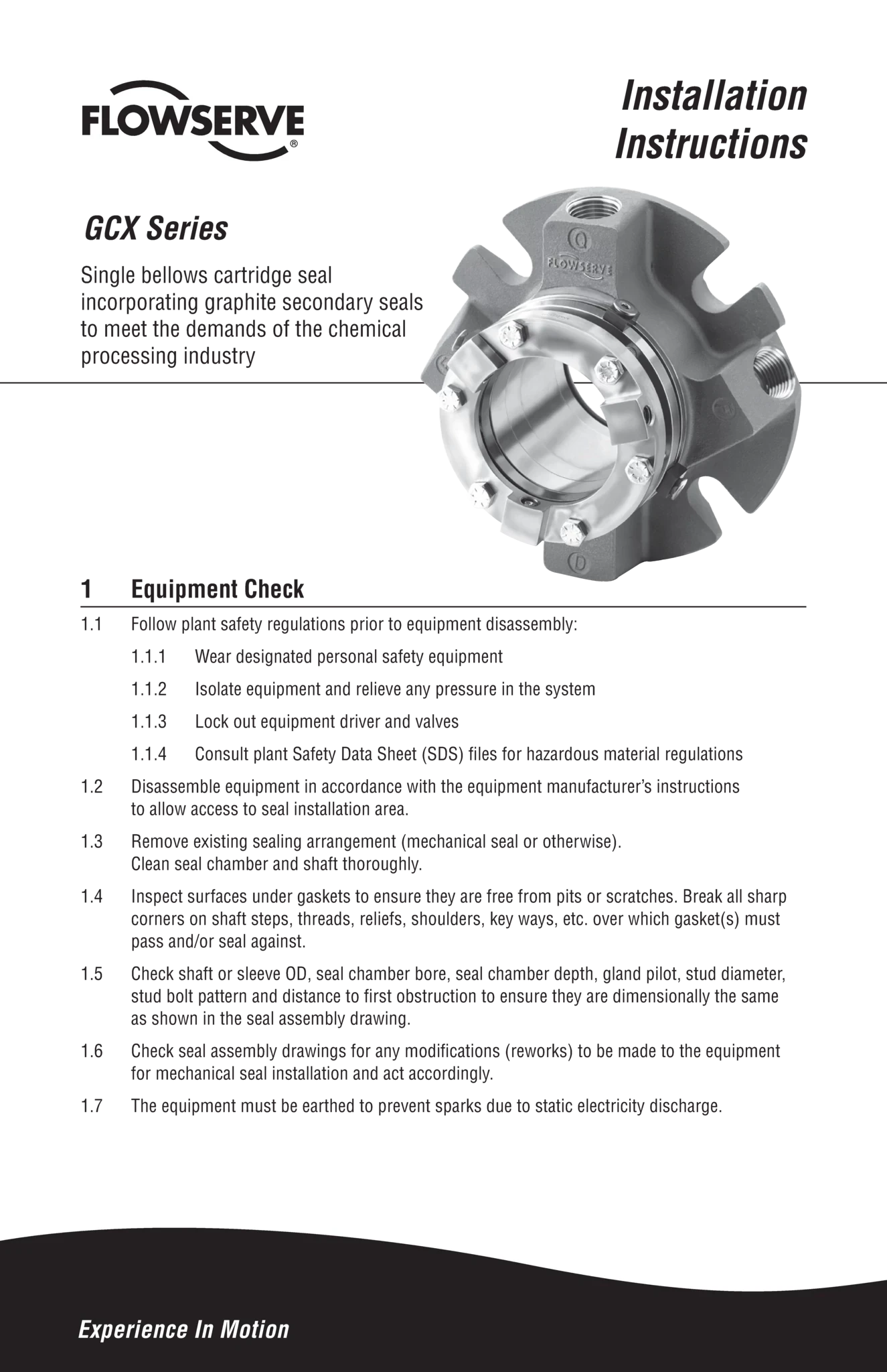 GCX密封安装说明书