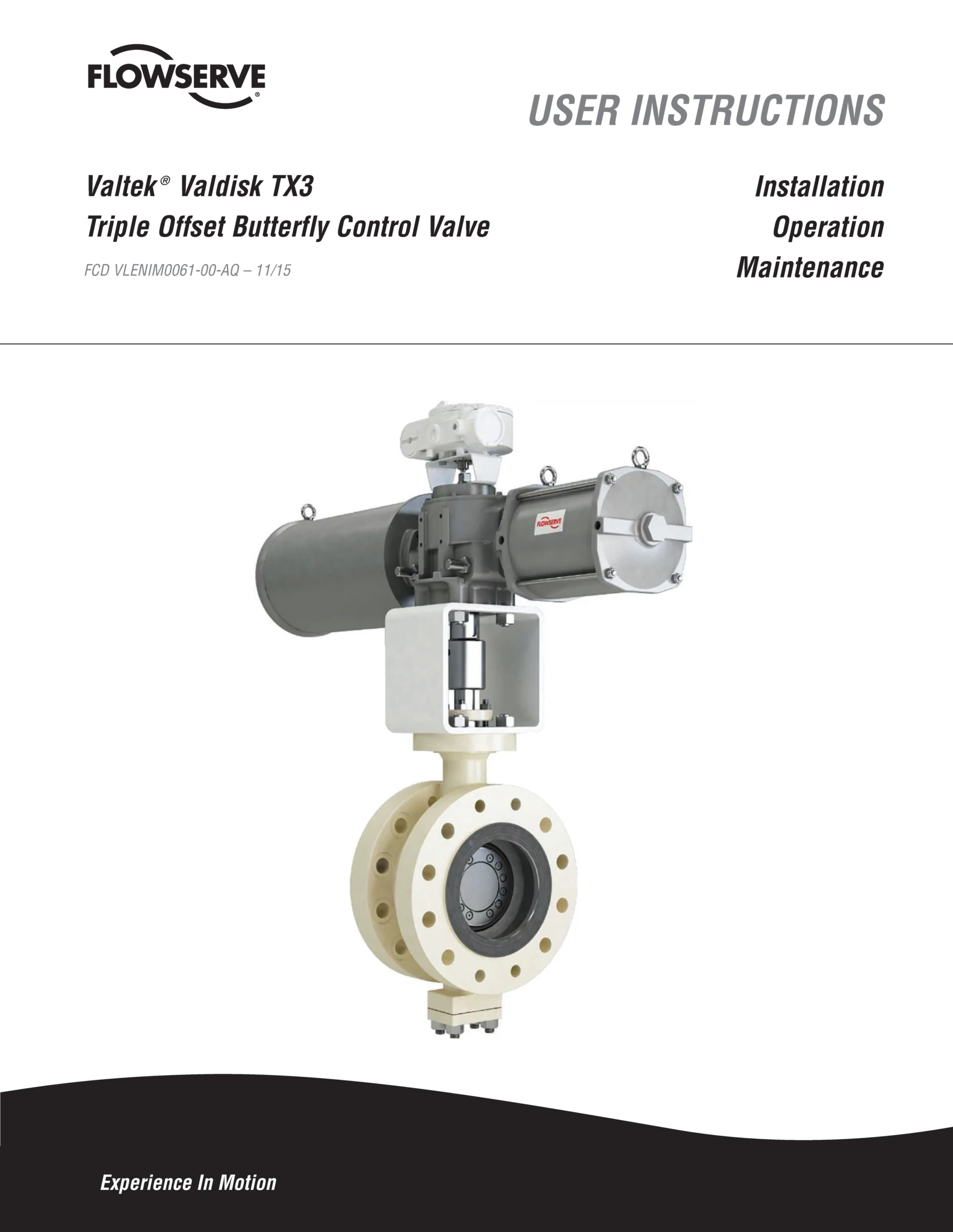 Valdisk TX3阀 - IOM