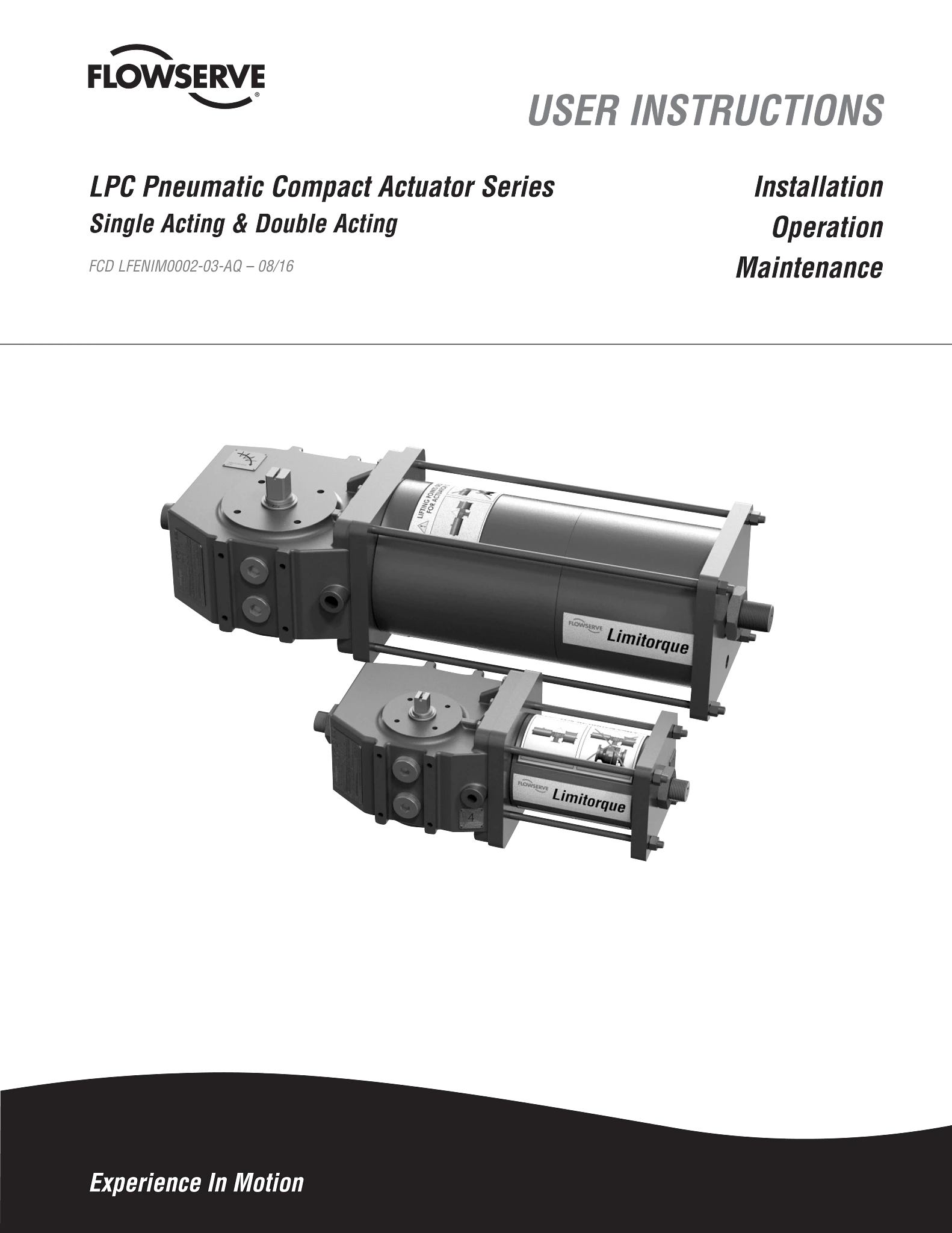 Limitorque LPC 气动阀门执行器 IOM