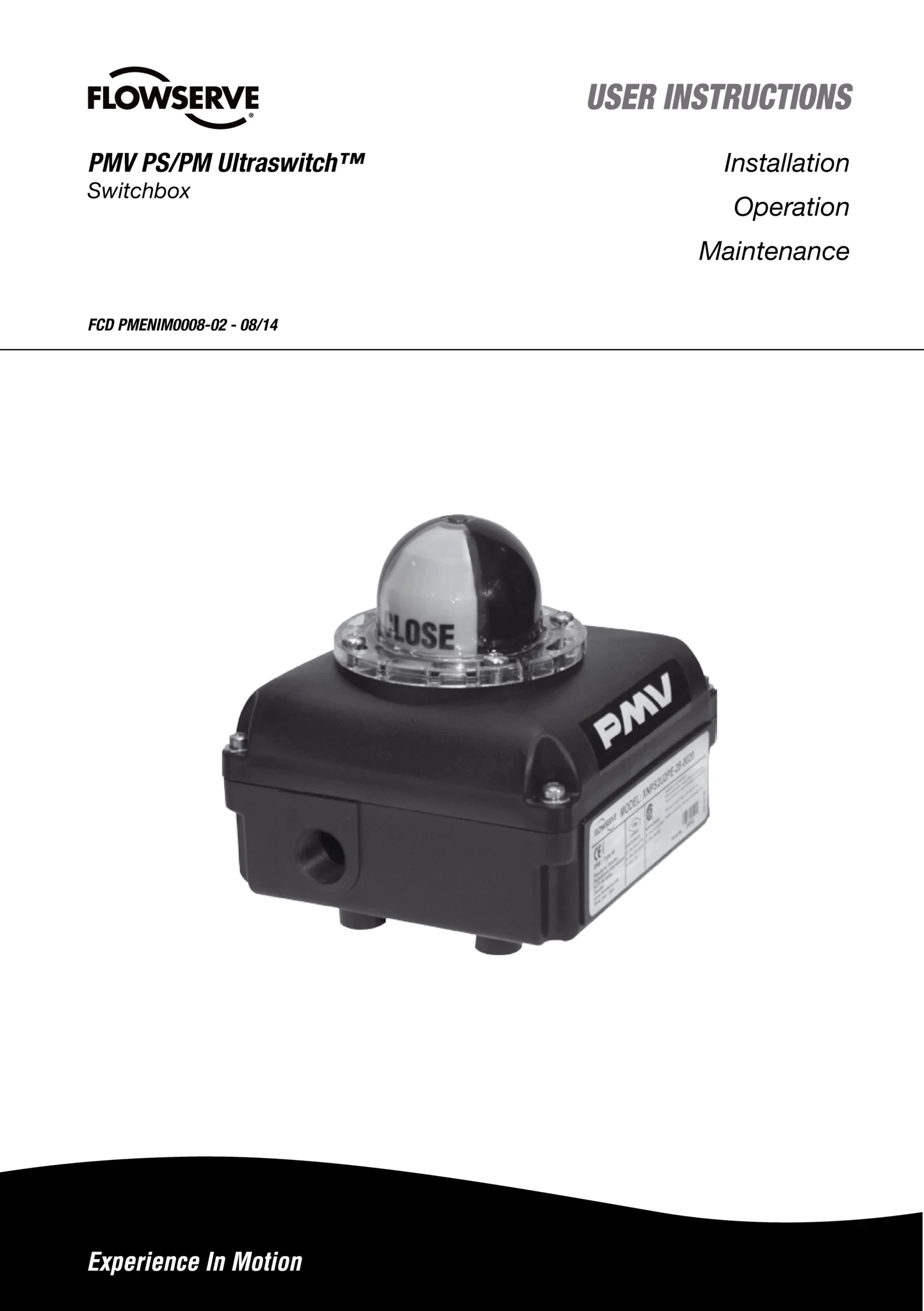 PMV PS/PM Ultraswitch™ 使用说明 (IOM)