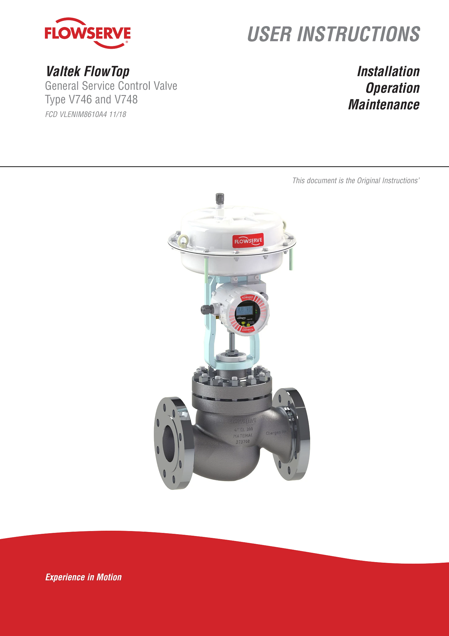 Valtek FlowTop GS通用控制阀 - 使用说明书