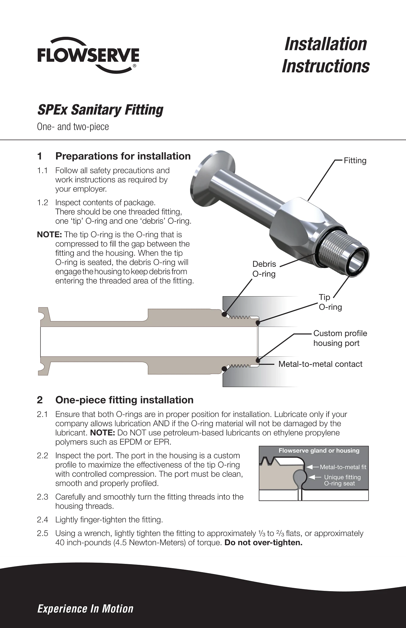 SPEx卫生级管件安装说明