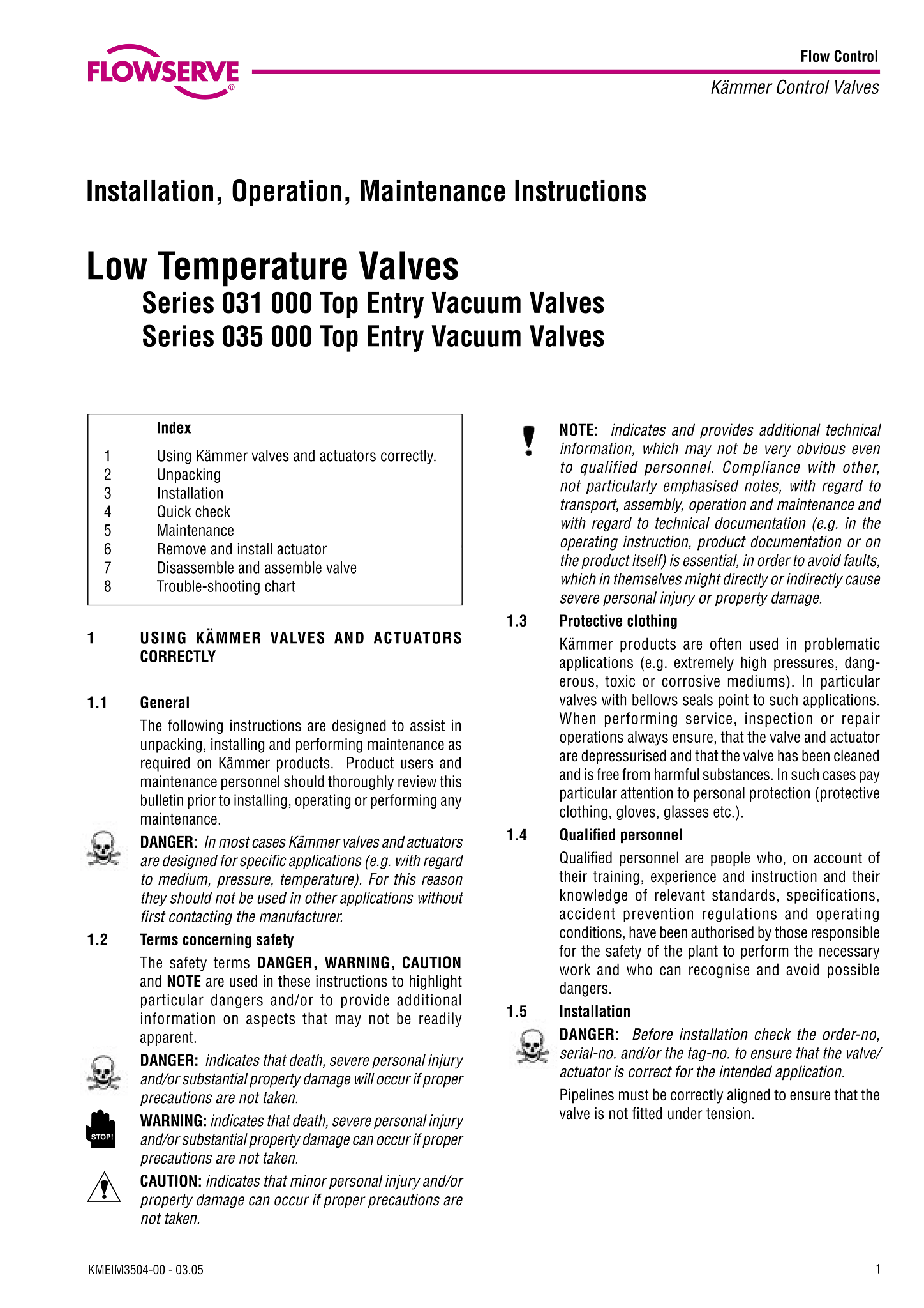 Kämmer TotalFlow 035500系列低温控制阀
