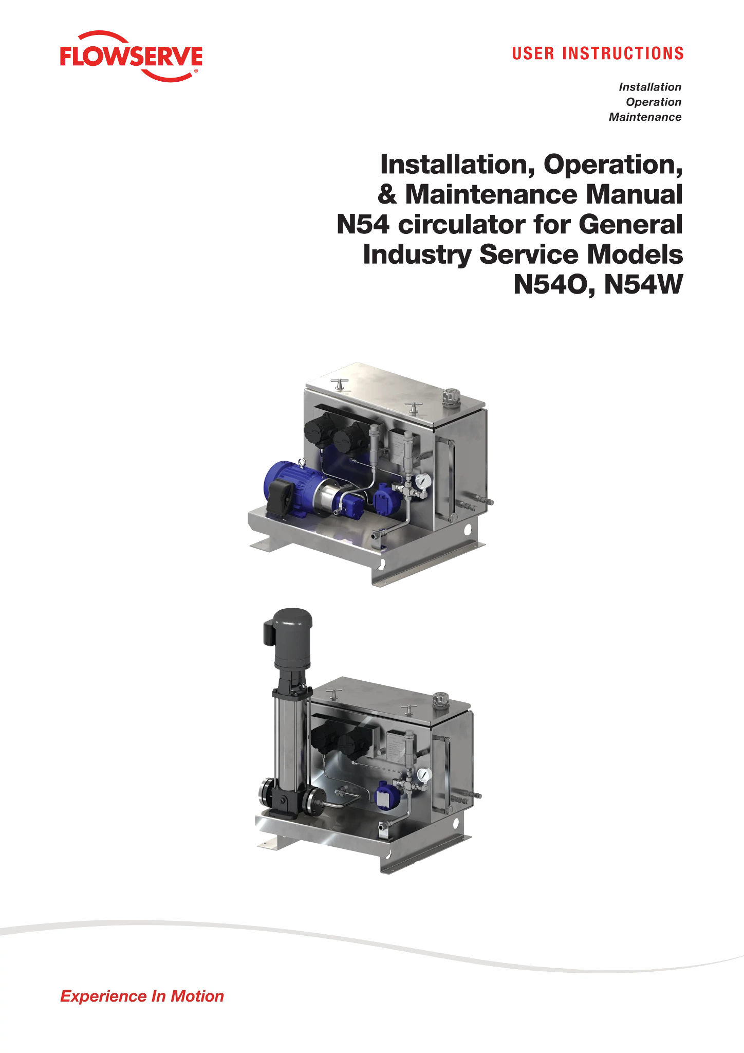 N54 用于 N54O、N54W 型号的循环器 - 安装、操作和维护手册