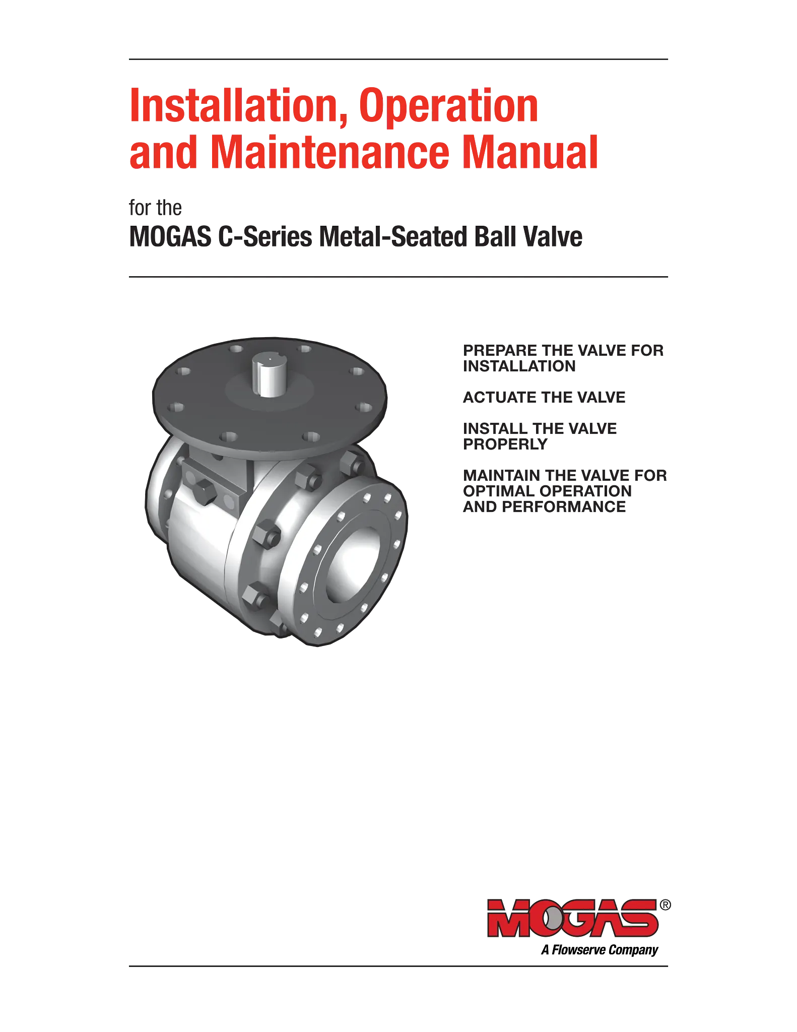 MOGAS C系列金属阀座球阀使用说明书